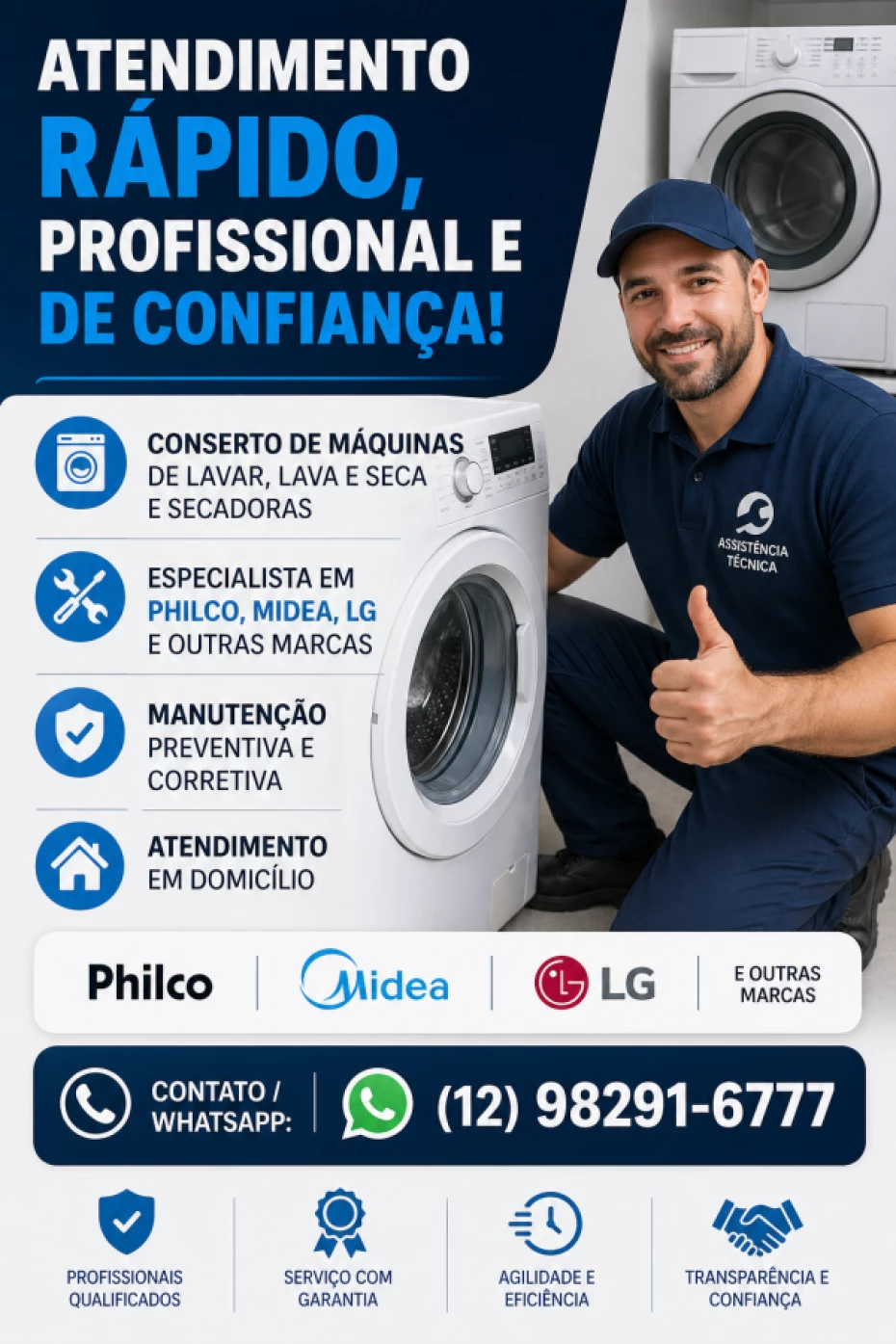 Foto 1:  — Assistência técnica de Lava e seca e lava louça    Edcarlos melhor de Taubaté 